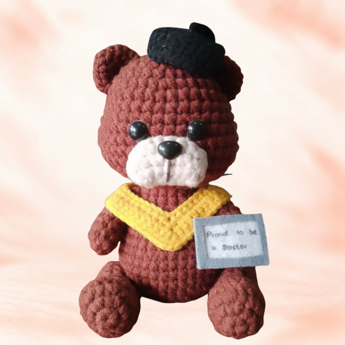 Graduate bear crochet stand