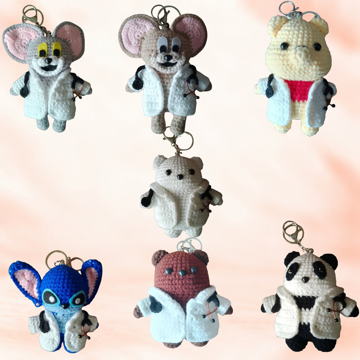 Doctor character crochet key chain