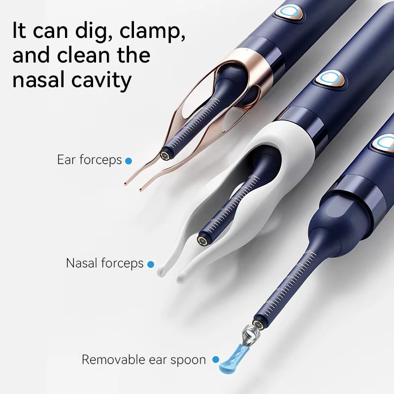 Video otoscope with tweezers