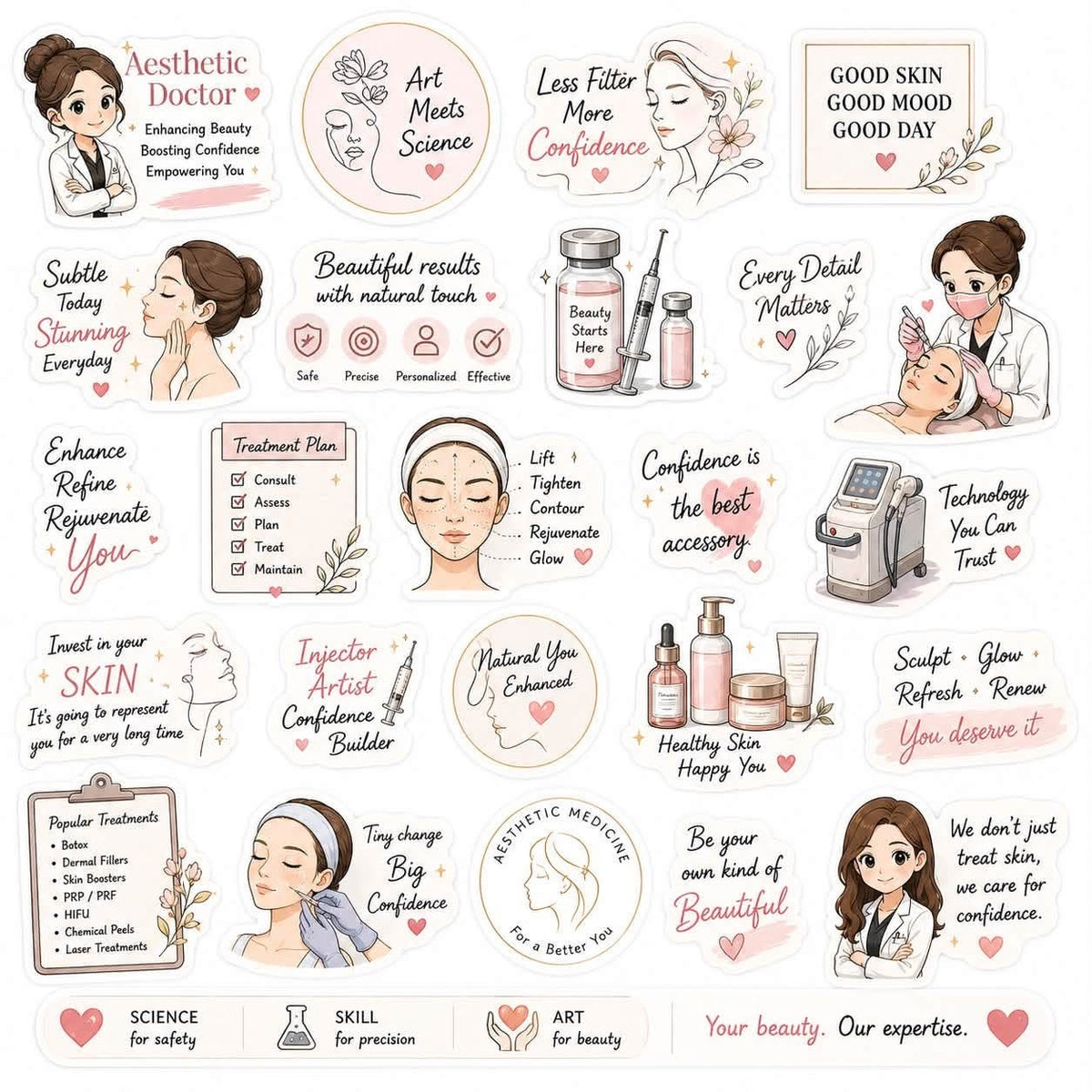 Medical stickers 12”x12” size