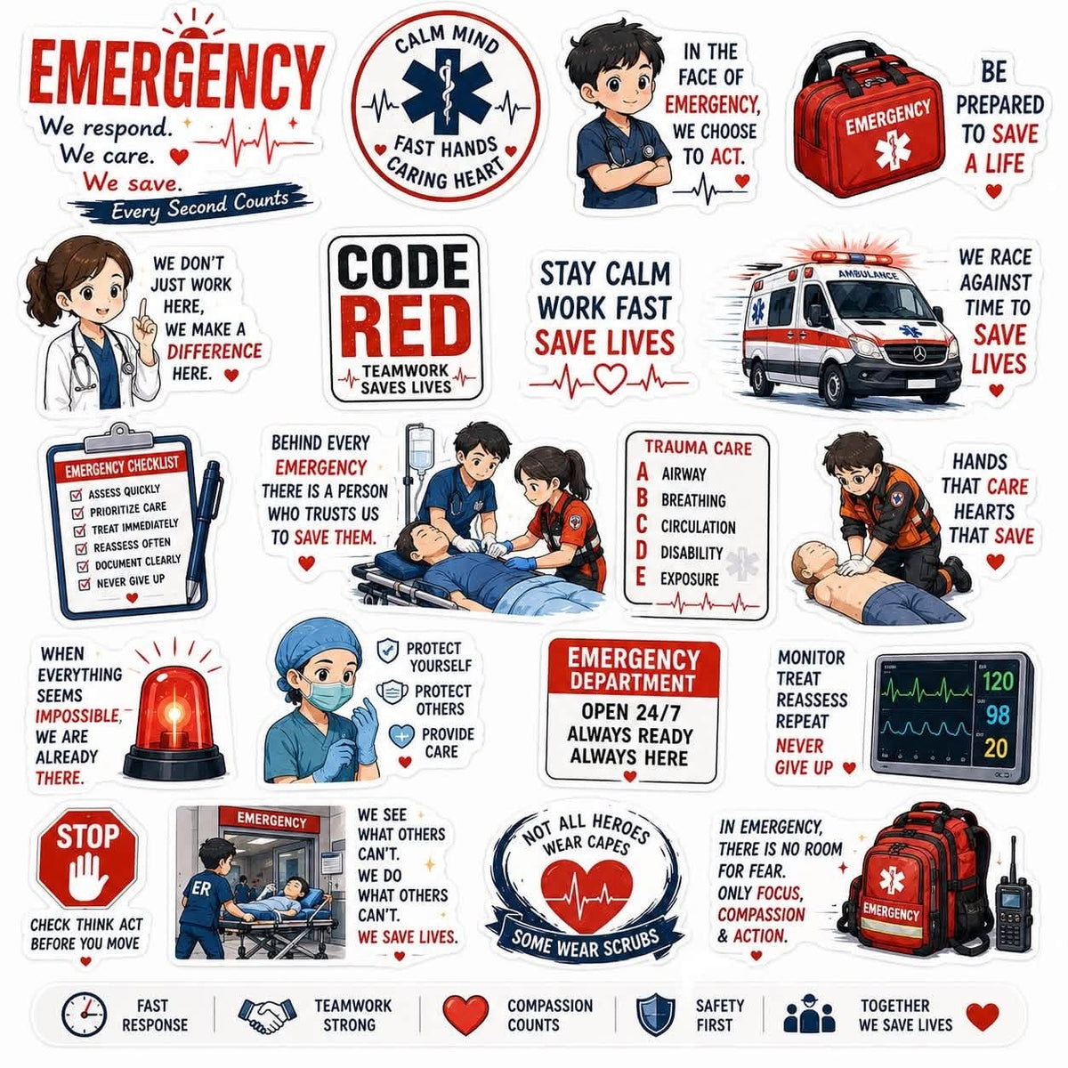 Medical stickers 12”x12” size