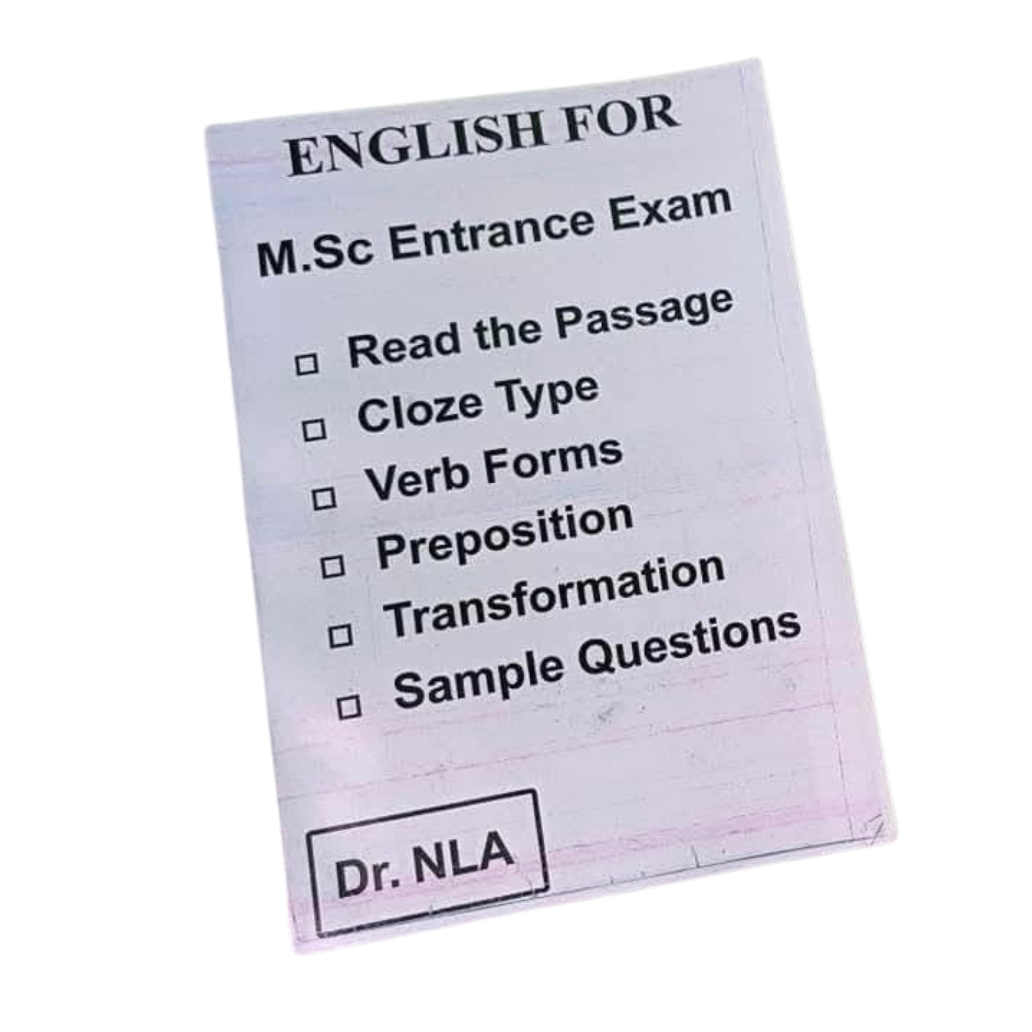 English for Msc entrance exam (DR. NLA)
